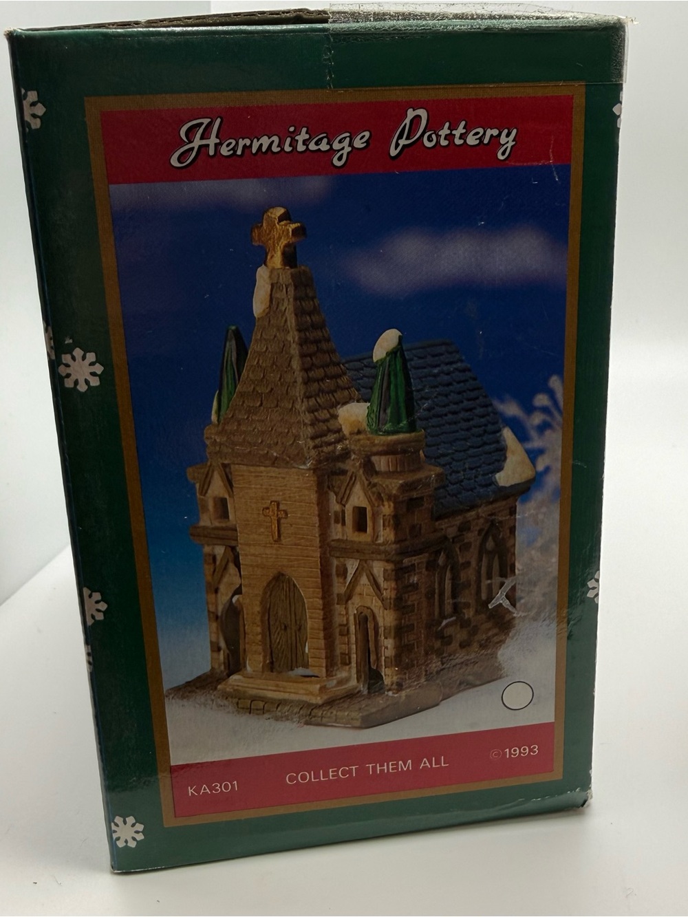 Vintage 1993 Hermitage Pottery Christmas Village Church KA301 w Original Box